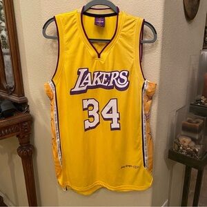LAKERS Shaquille O’Neal #34 Yellow Jersey Size XL
